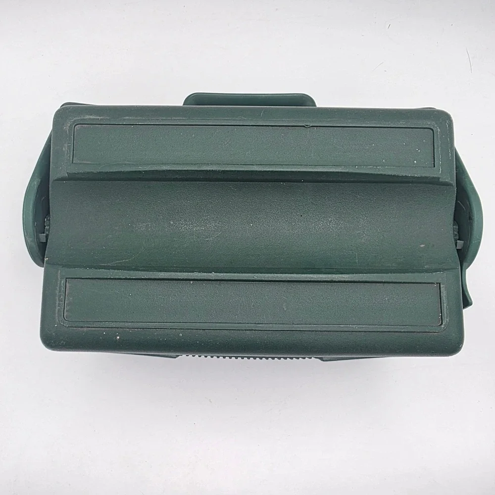 Vintage Aladdin Stanley Lunch Box Cooler Green Plastic Hard Shell 6/90 USA Made
